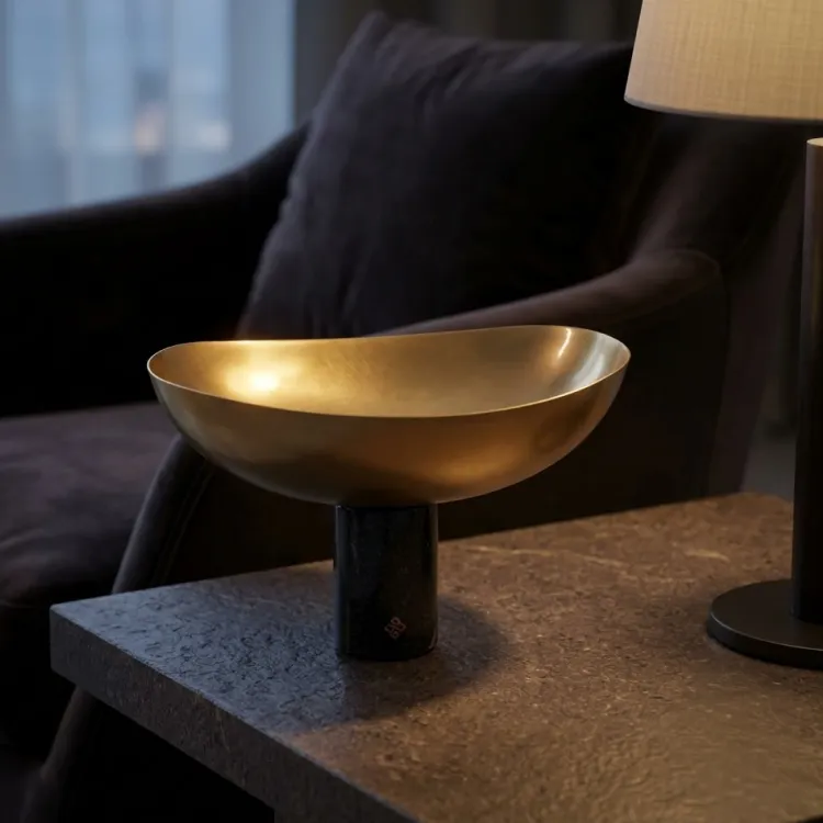 Aabha Brass and Marble Bowl