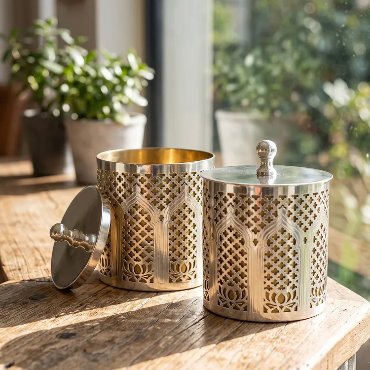 Architectural Silver Jars