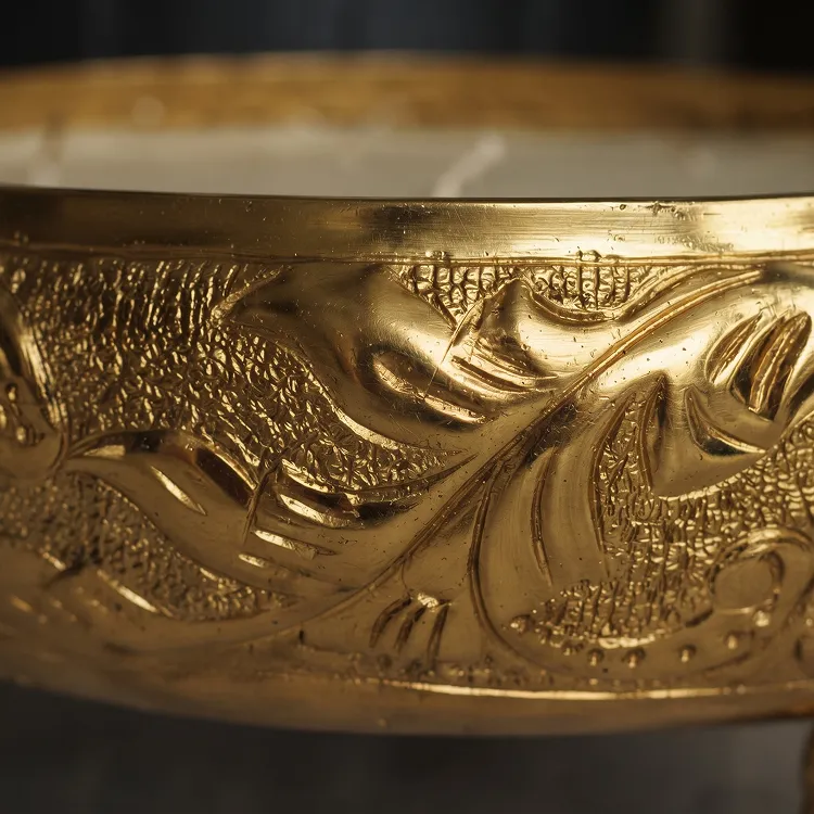 Gaj Candle Bowl, gold