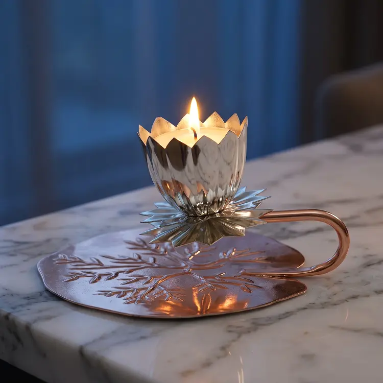 Lotus Silver Diya