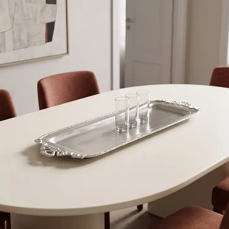 Mahal Matte Silver Tray