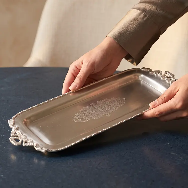 Mahal Matte Silver Tray