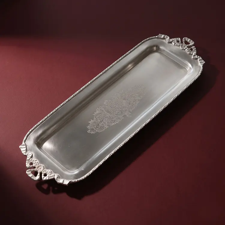 Mahal Matte Silver Tray