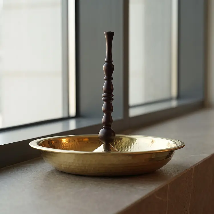 Minar Brass and Walnut Platter
