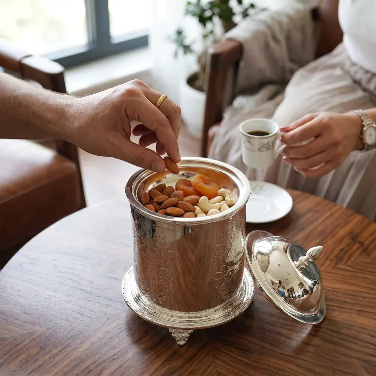 Sandooq Silver Dry Fruit Box