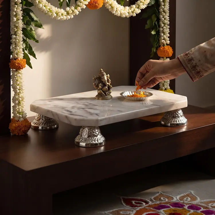 Shubh Marble Puja Chowki
