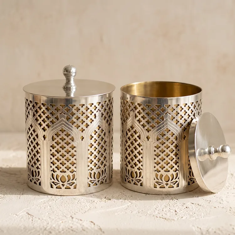 Architectural Silver Jars