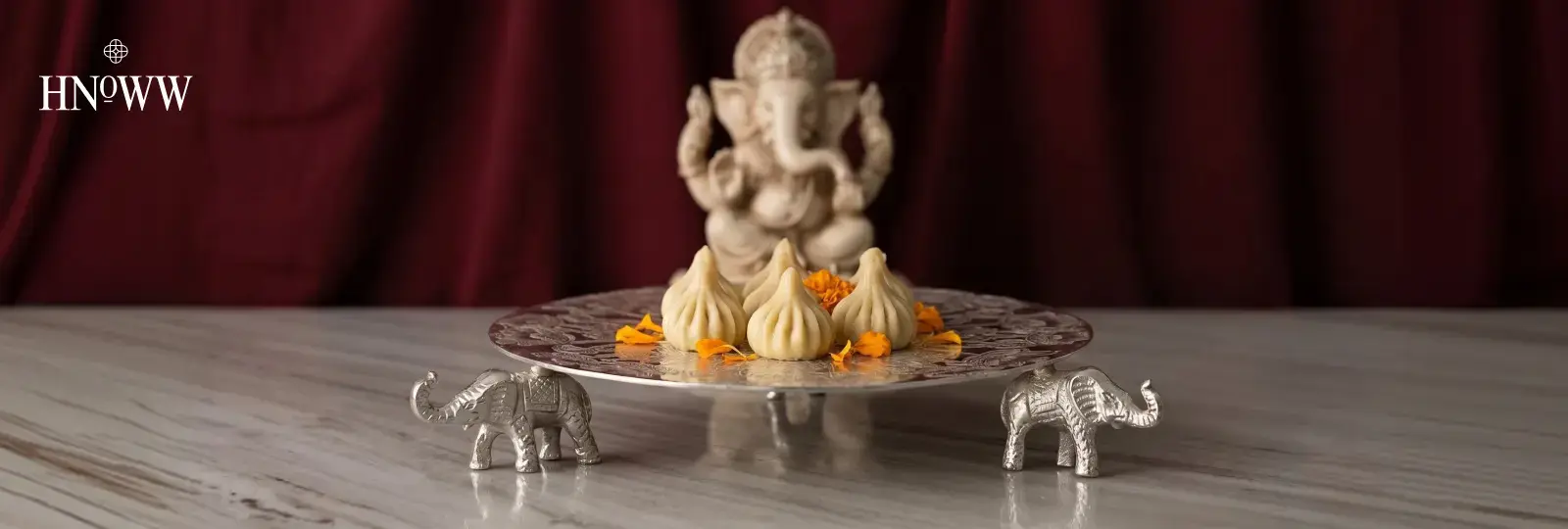 Gajraj Engraved Platter for Ganesh Chaturthi home decoration in Dubai