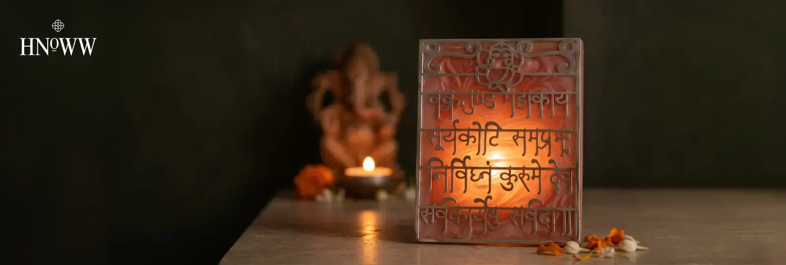 Ganesh Mantra Tealight Holder for Ganesh Chaturthi decoration in Dubai