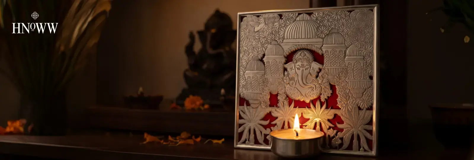 Shubh Ganesh Tealight Holder for Ganesh Chaturthi decoration in Dubai